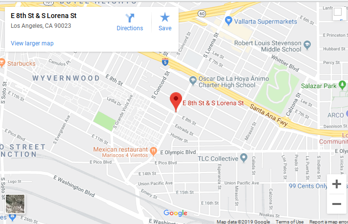 Map of 8th and Lorena streets boyle heights